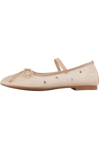 Women's Crystal Mesh Flats Shoes Round Toe Slip On Ballerina Flats 